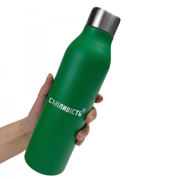 Термобутылка для напитков Сміливість (зеленая)