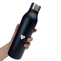 Термос для напоїв Сердечко (чорний)