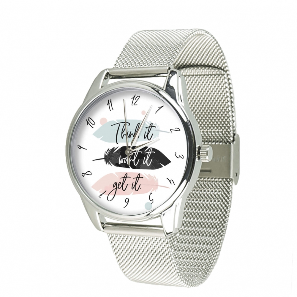 Годинник ZIZ Думай бажай отримуй на металевому браслеті