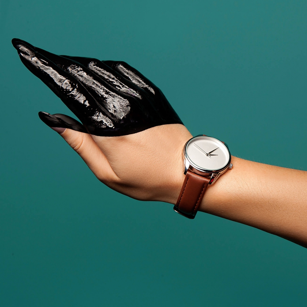 Часы ZIZ Минимализм (кофейный, серебро)