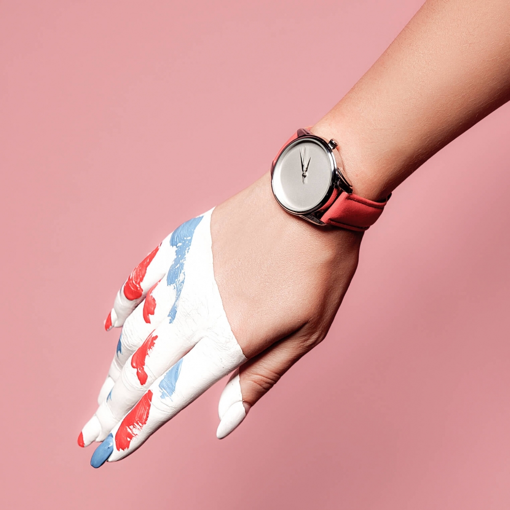 Часы ZIZ Минимализм (коралловый, серебро)