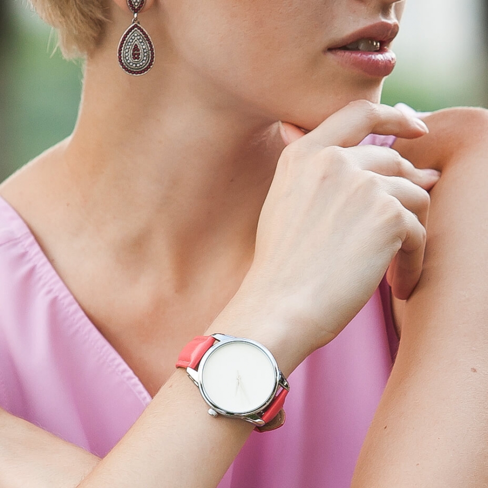 Часы ZIZ Минимализм (коралловый, серебро)