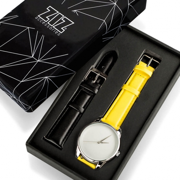 Годинник ZIZ Мінімалізм (жовтий, срібло)