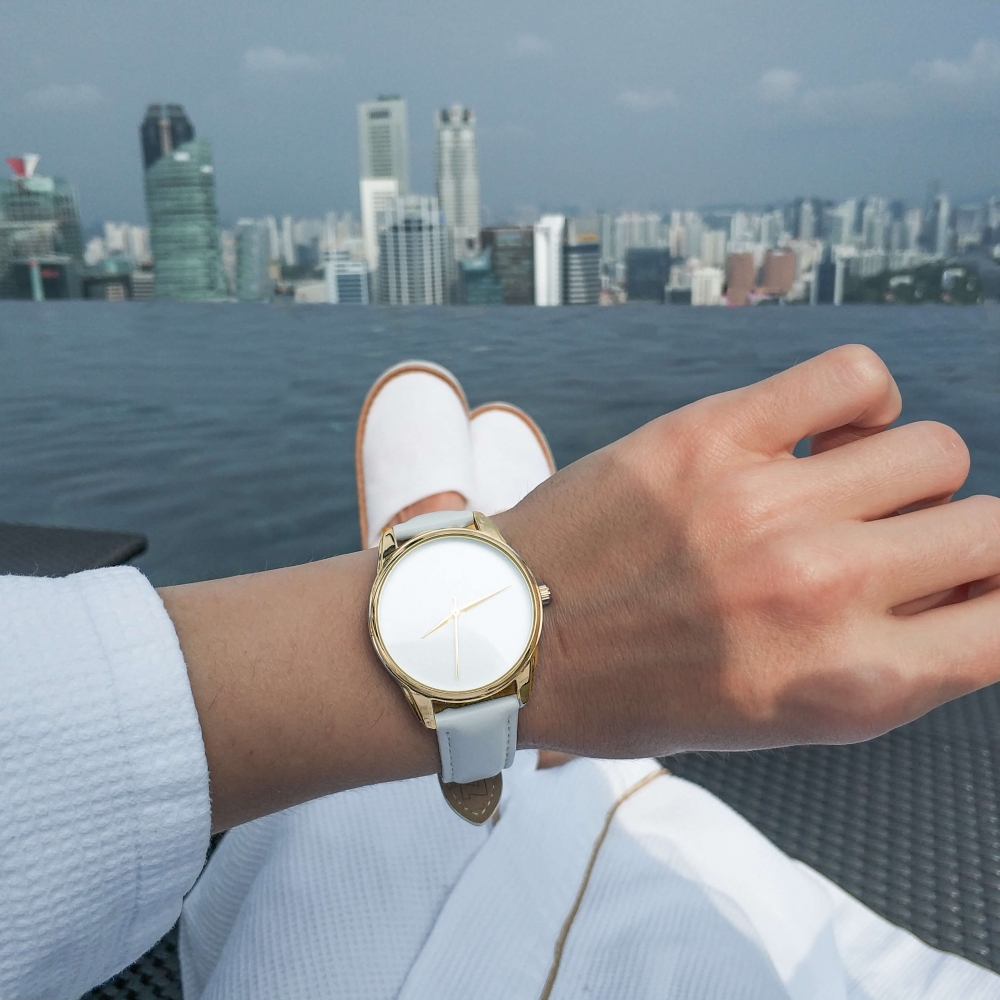 Часы ZIZ Минимализм (белый, золото)