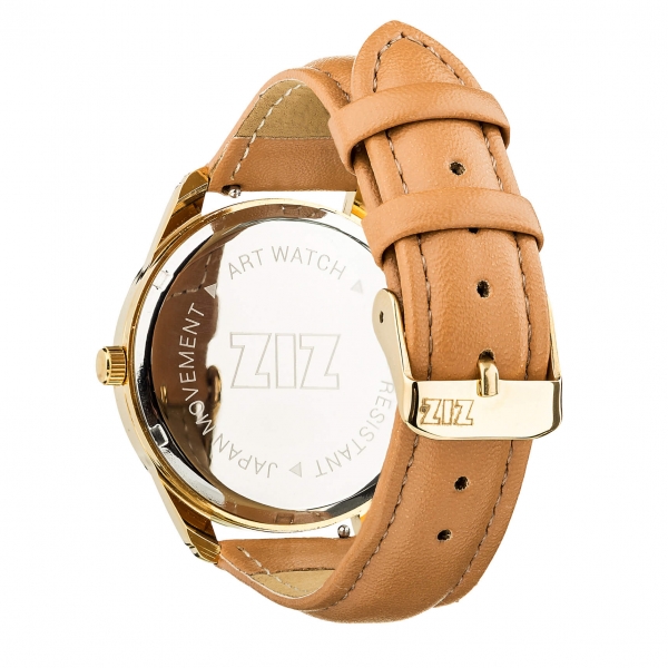 Ремешок для часов ZIZ (карамельно - коричневый, золото)