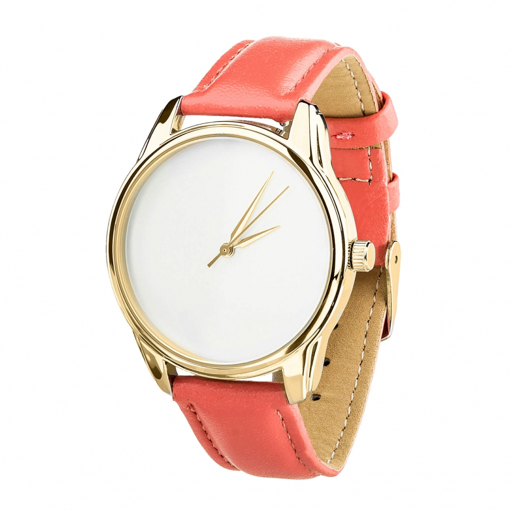 Часы ZIZ Минимализм (коралловый, золото)