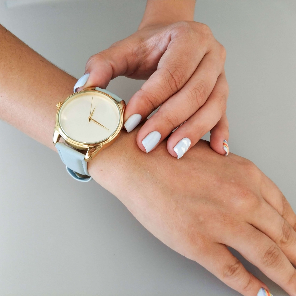 Часы ZIZ Минимализм (голубой, золото)