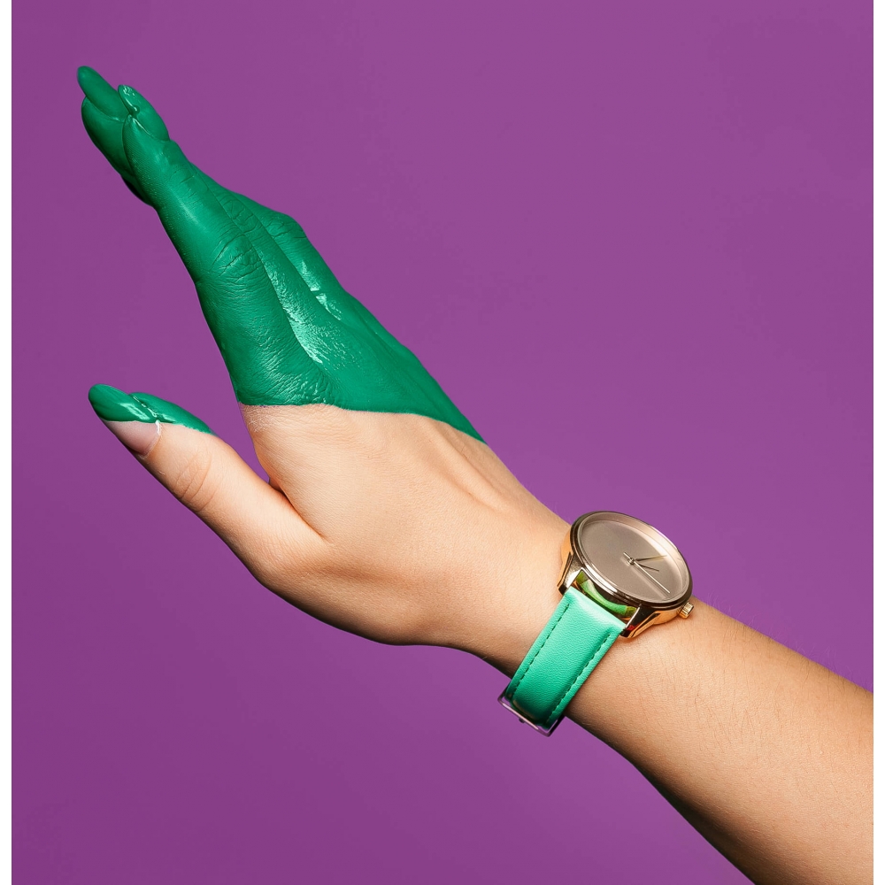 Часы ZIZ Минимализм (бирюзовый, золото)