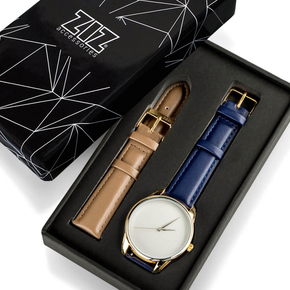 Часы ZIZ Минимализм (синий, золото)