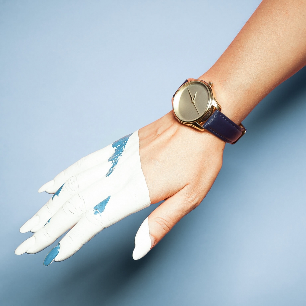 Часы ZIZ Минимализм (синий, золото)