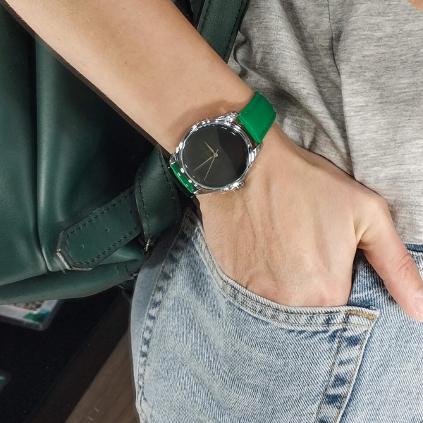 Часы ZIZ Минимализм черный (зеленый, серебро)