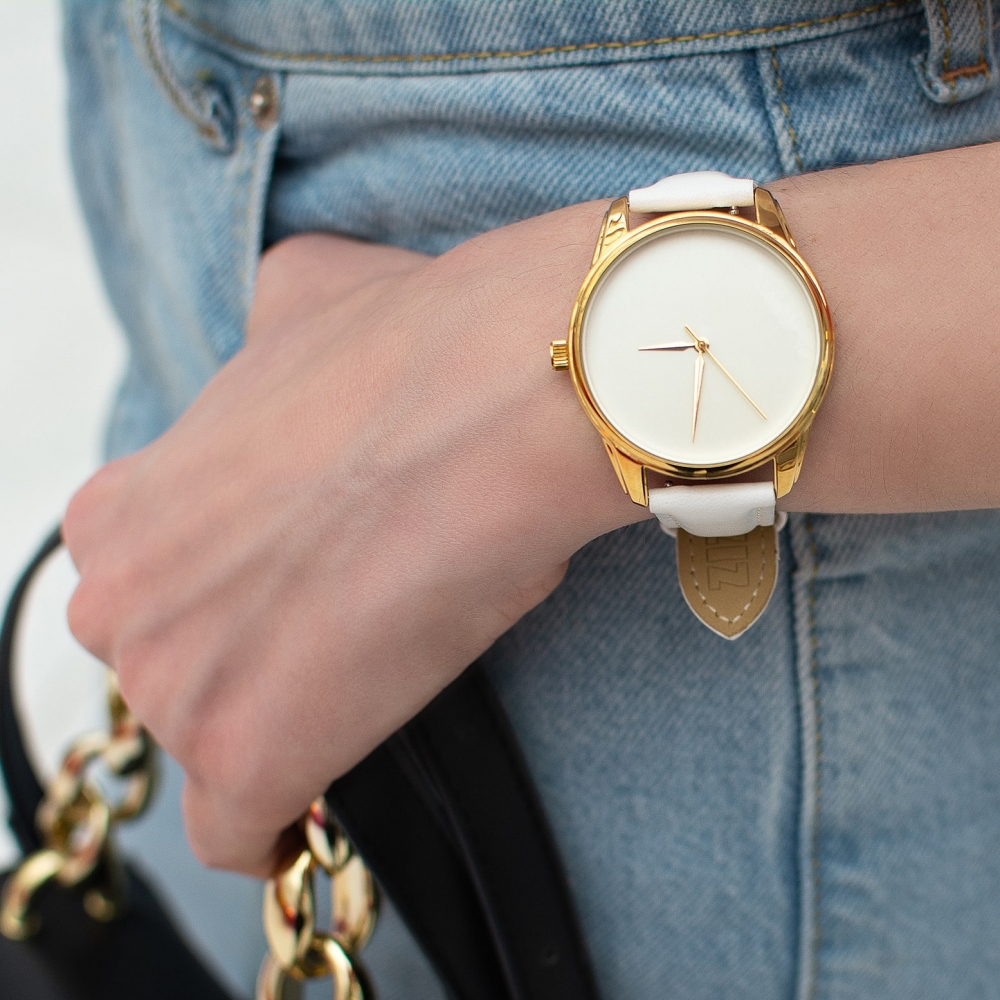 Часы ZIZ Минимализм (белый, золото)