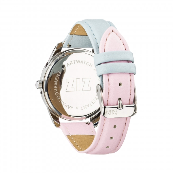 Ремешок для часов ZIZ (голубо - розовый, серебро)