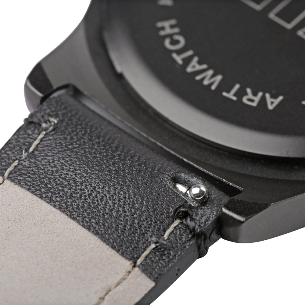 Шкіряний ремінець для годинника 20 мм ТМ ZIZ (чорний)