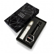 Годинник з логотипом (срібло) + додатковий ремінець + подарункова коробка