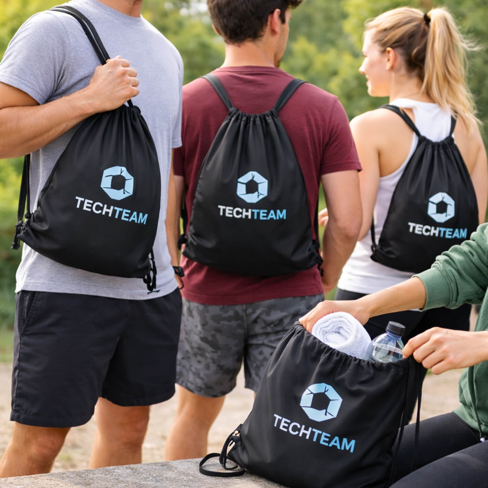 Спортивный мешок с вашим логотипом черный