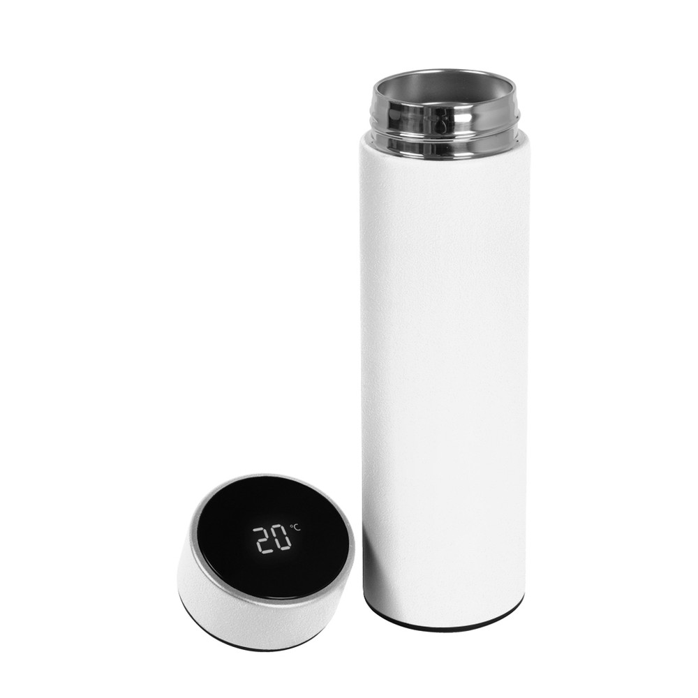 Термос білий із сенсорним дисплеєм для брендування