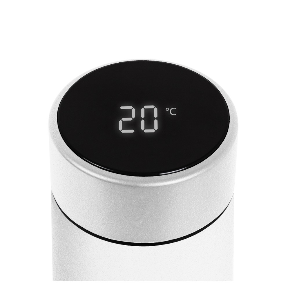 Термос білий із сенсорним дисплеєм для брендування