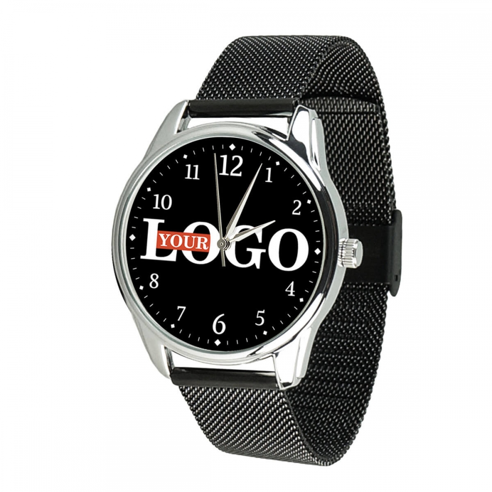 Годинник з логотипом на металевому браслеті