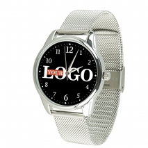 Годинник з логотипом на металевому браслеті (металік)