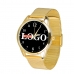 Годинник з логотипом на металевому браслеті (золото)
