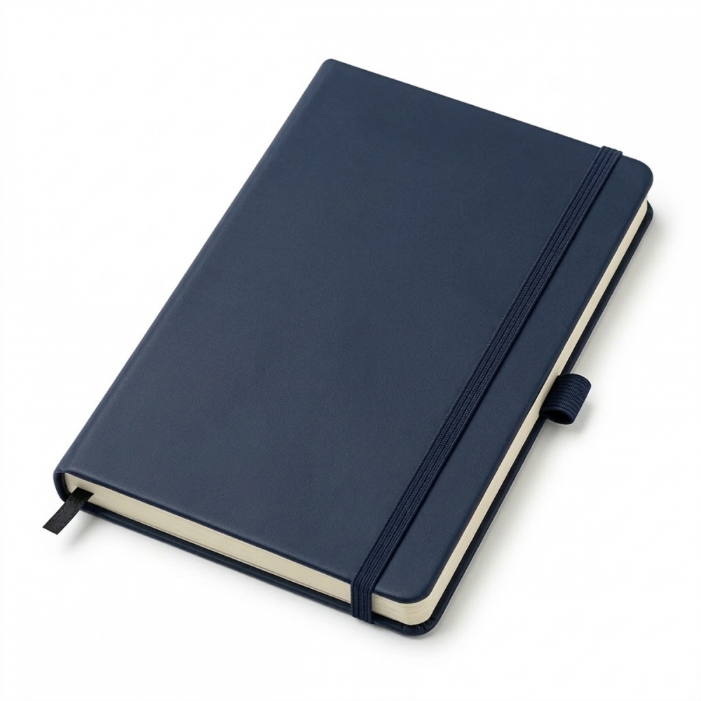 Блокнот с логотипом темно-синий 