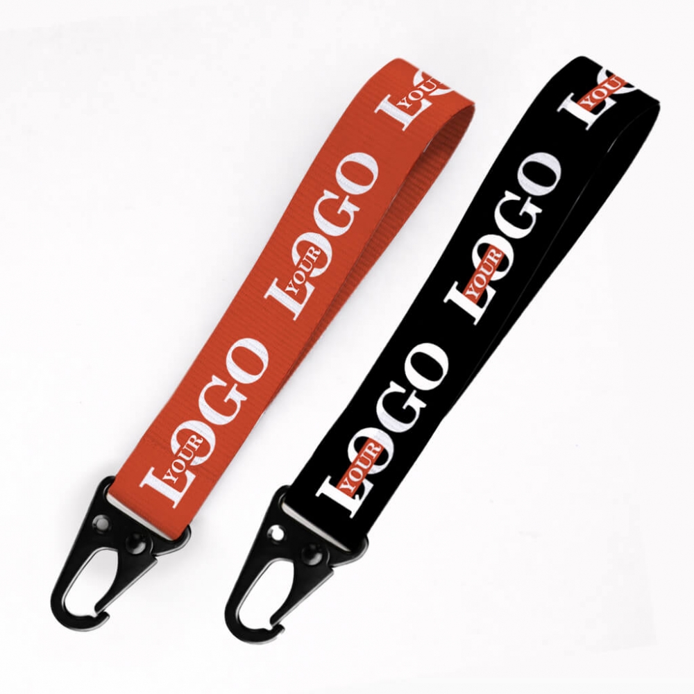 Брелок тканинний з масивною фурнітурою з лого на замовлення