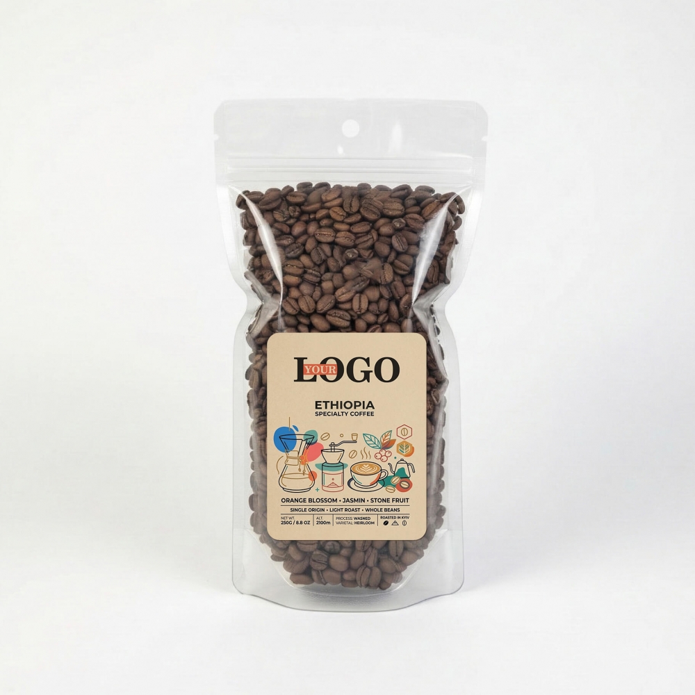 Кава в зернах з логотипом