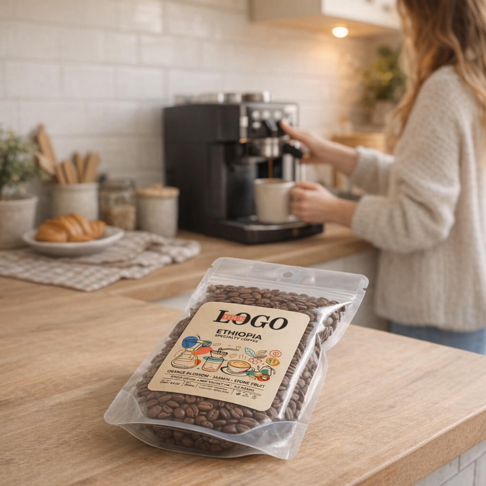 Кава в зернах з логотипом