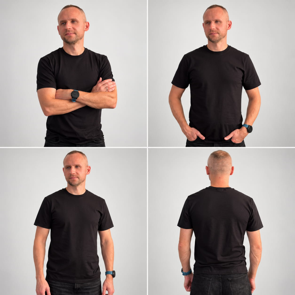 Футболка Slim с логотипом (черная, цветная)