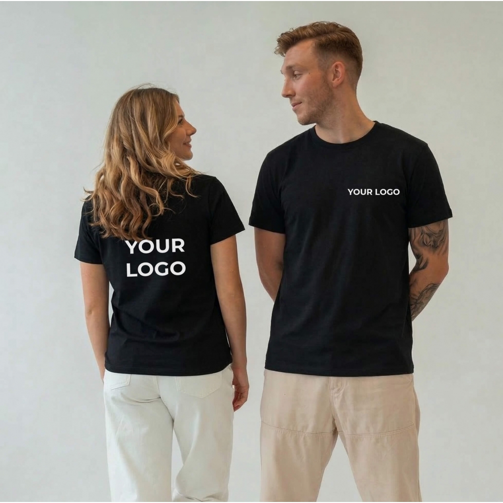 Футболка Slim с логотипом (черная, цветная)