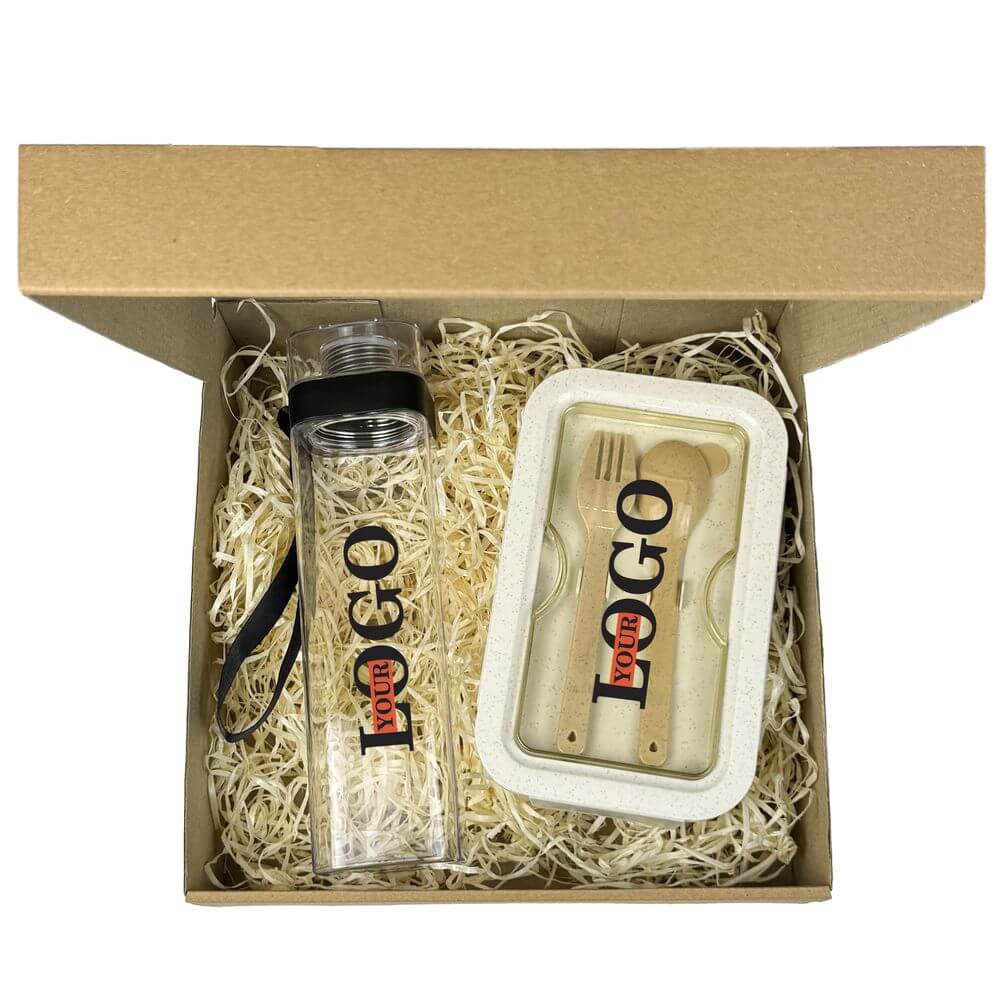 Подарункові набори з логотипом – Пляшка + Ланчбокс