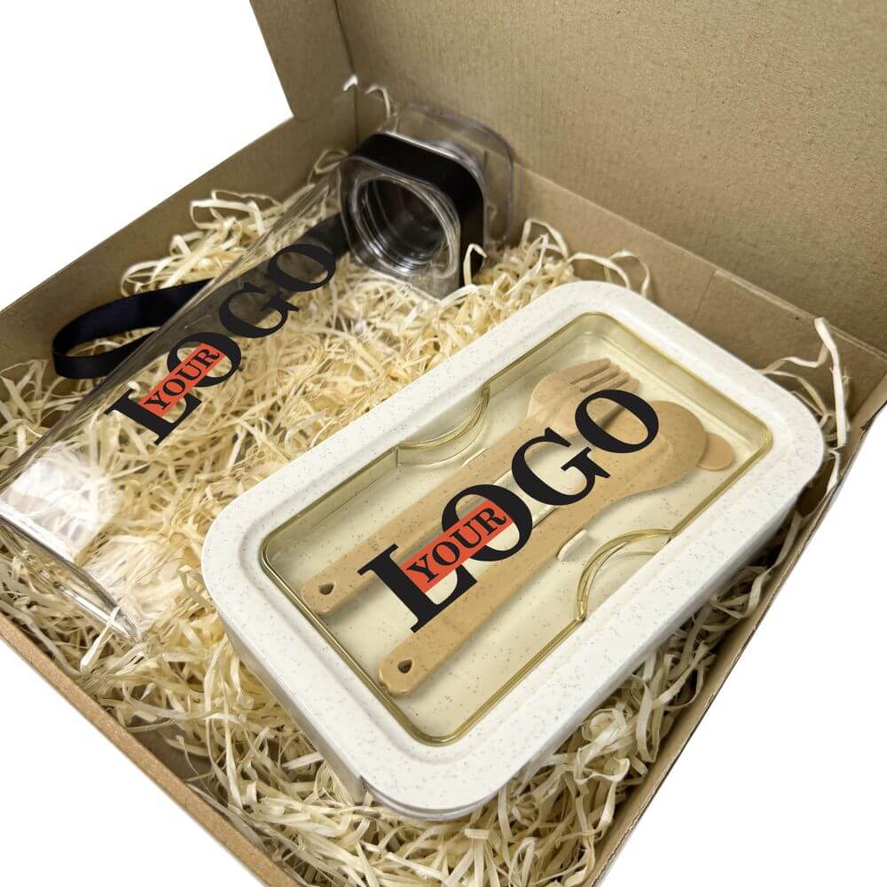 Подарункові набори з логотипом – Пляшка + Ланчбокс