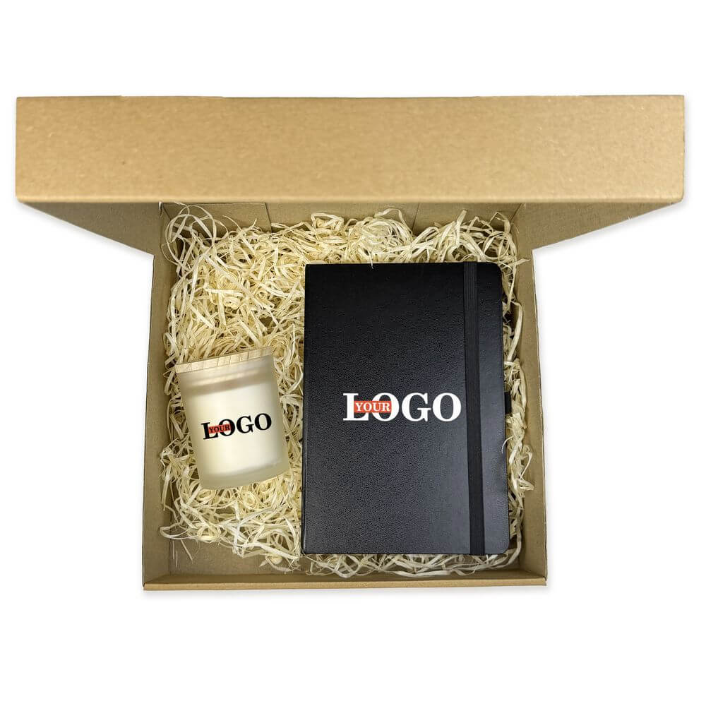 Подарунковий набір з логотипом – Свічка + Блокнот