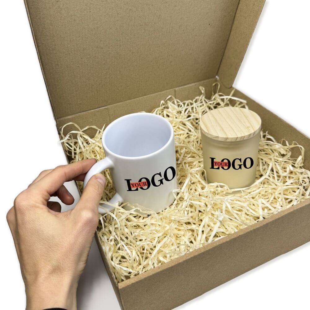 Подарунковий набір з логотипом – Чашка + Свічка