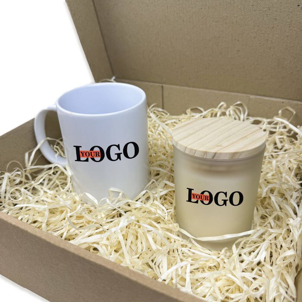 Подарунковий набір з логотипом – Чашка + Свічка