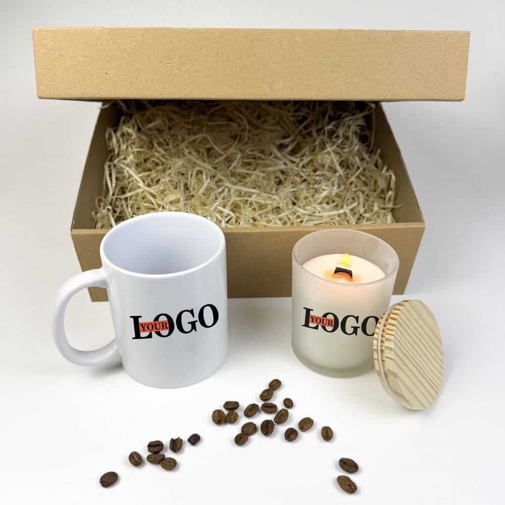 Подарунковий набір з логотипом – Чашка + Свічка