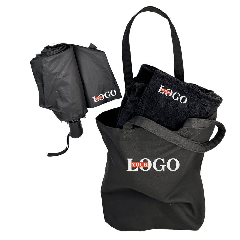 Подарунковий набір з логотипом – Шопер + Плед + Парасоля