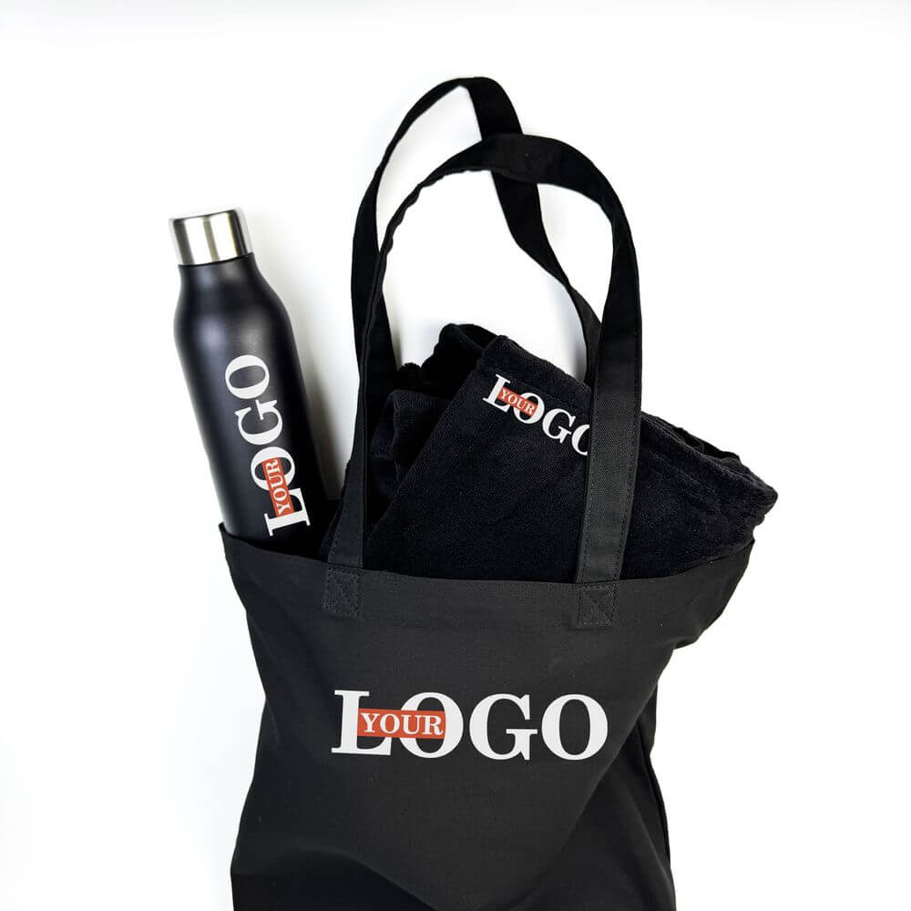 Подарунковий набір з логотипом – Шопер + Плед + Термос