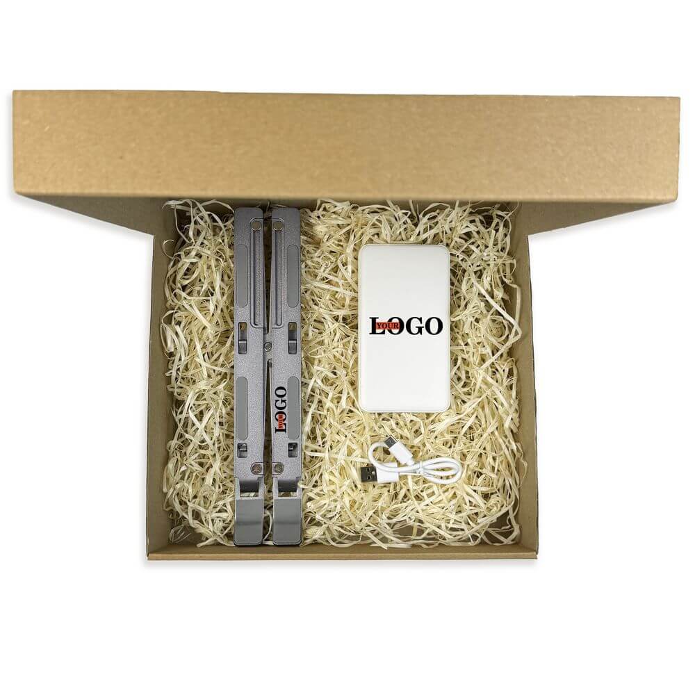 Подарунковий набір з логотипом – Підставка під ноутбук + Повербанк 10000 мАг