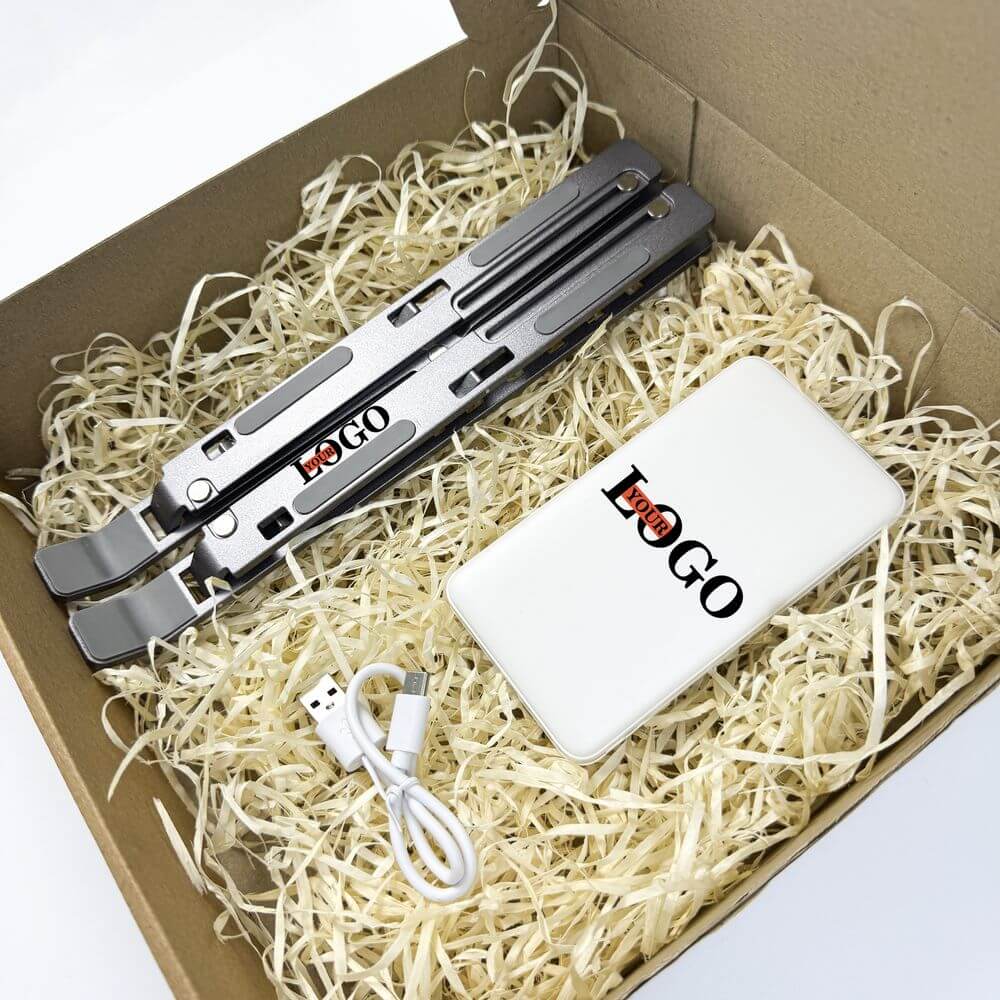 Подарунковий набір з логотипом – Підставка під ноутбук + Повербанк 10000 мАг