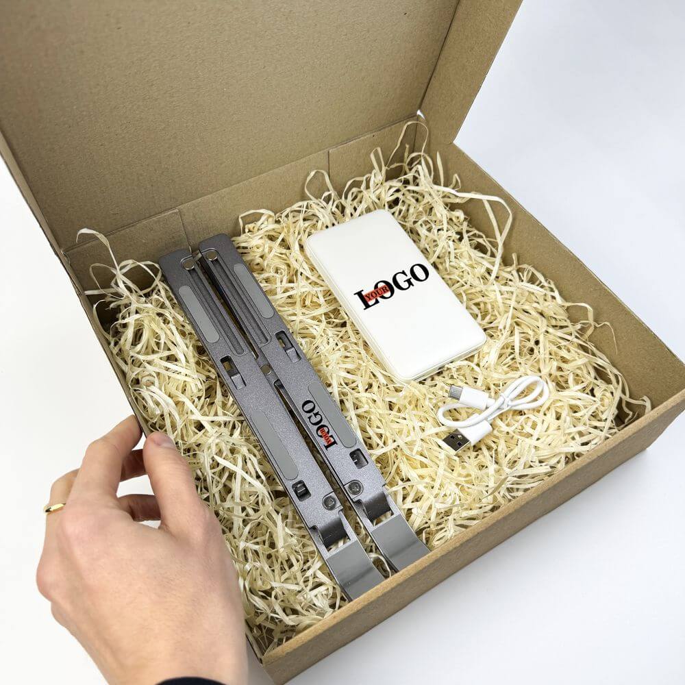 Подарунковий набір з логотипом – Підставка під ноутбук + Повербанк 10000 мАг