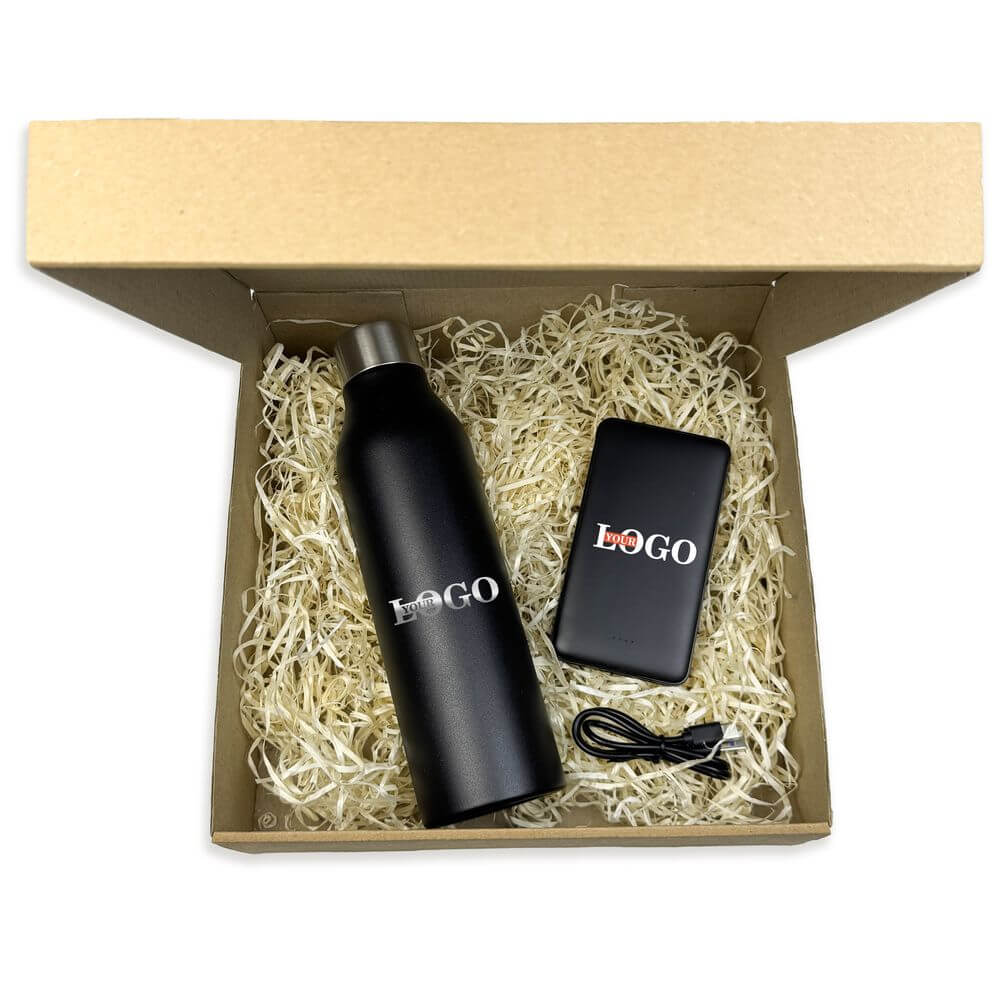 Подарунковий набір з логотипом – Термос + Повербанк