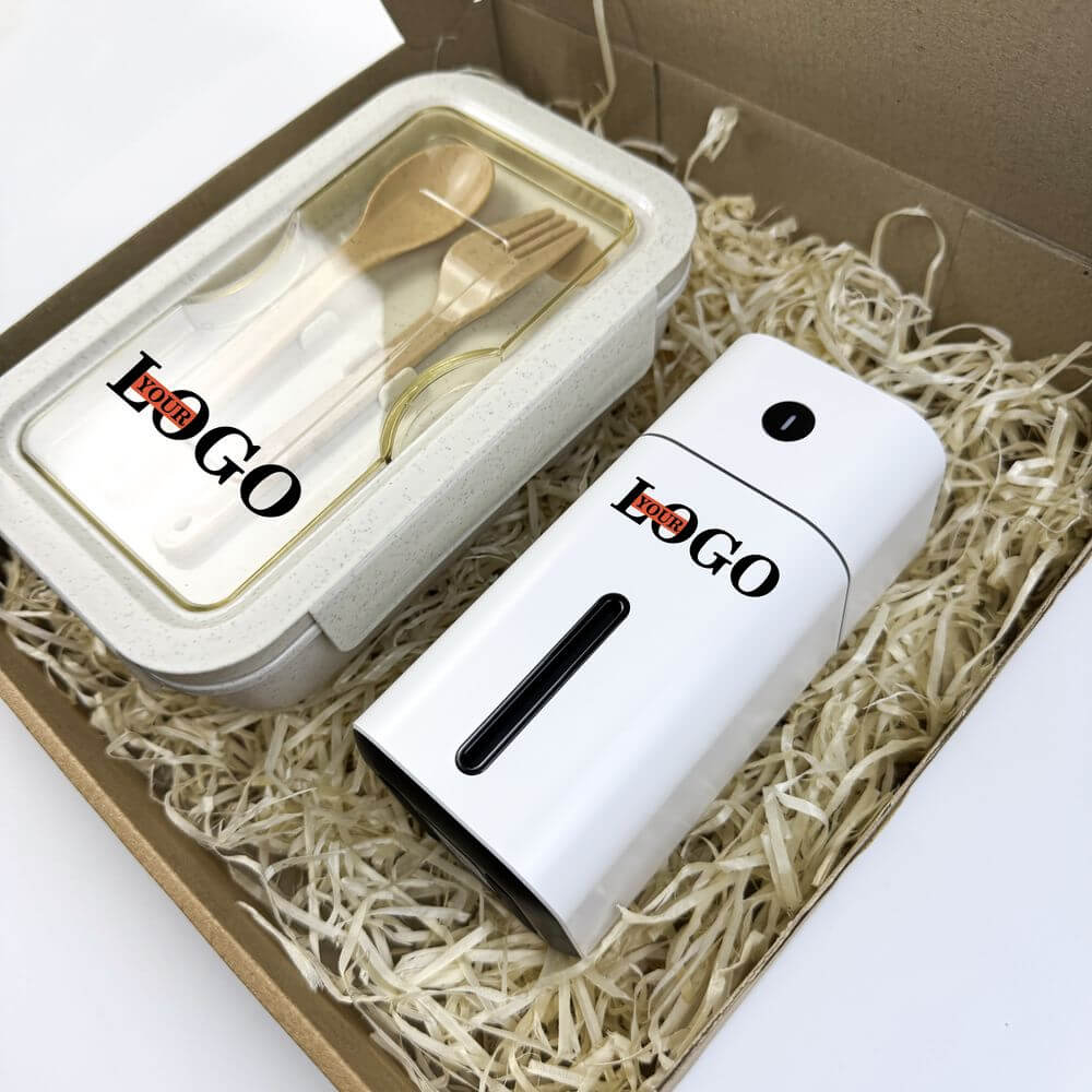 Подарунковий набір з логотипом – Зволожувач + Ланчбокс