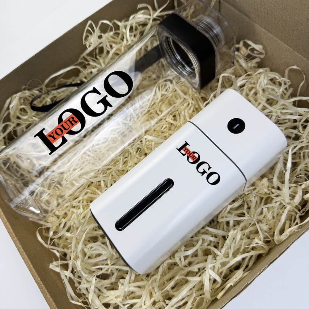 Подарунковий набір з логотипом – Зволожувач + Пляшка