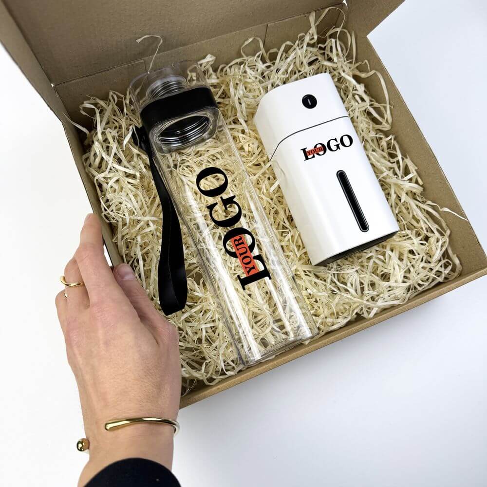 Подарунковий набір з логотипом – Зволожувач + Пляшка