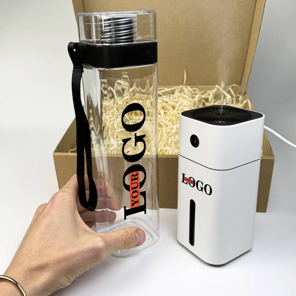 Подарунковий набір з логотипом – Зволожувач + Пляшка