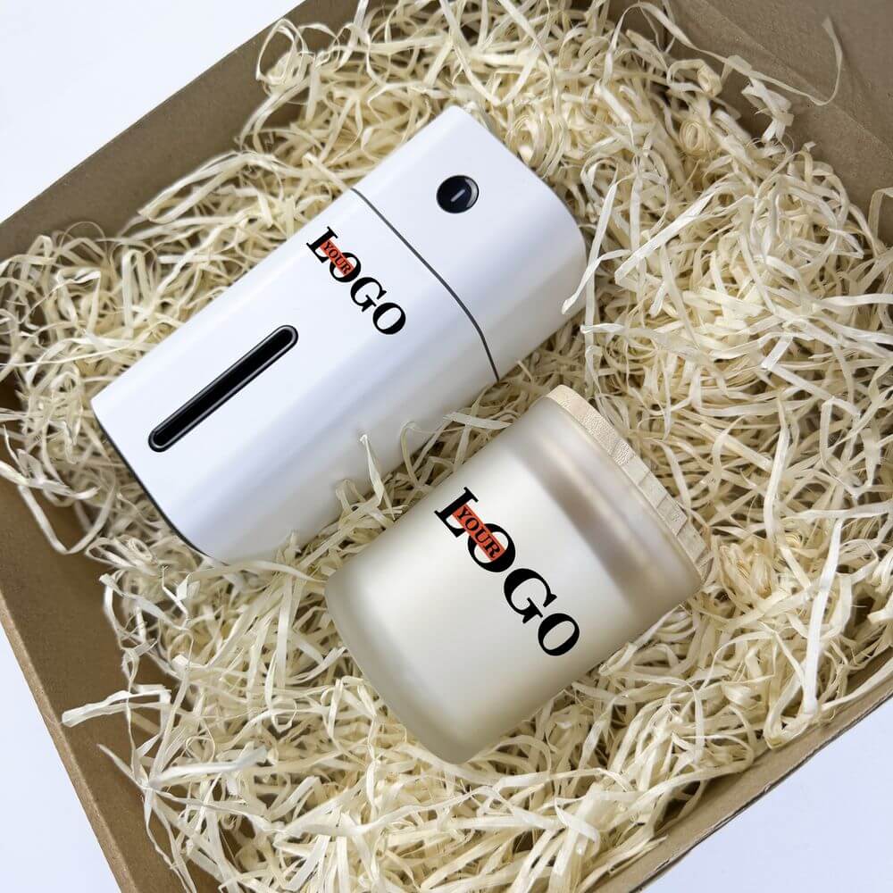 Подарунковий набір з логотипом – Зволожувач + Свічка