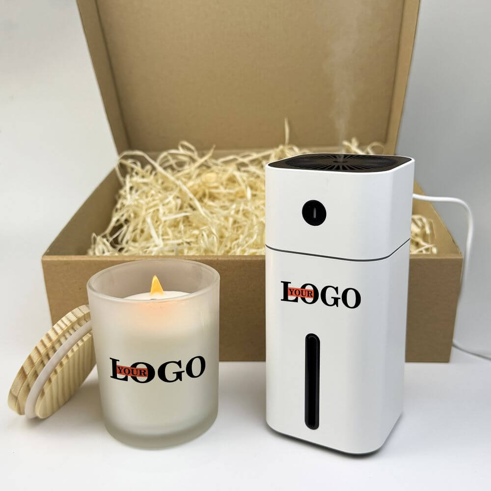 Подарунковий набір з логотипом – Зволожувач + Свічка