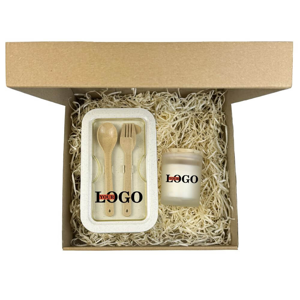 Подарунковий набір з логотипом – Свічка + Ланч бокс